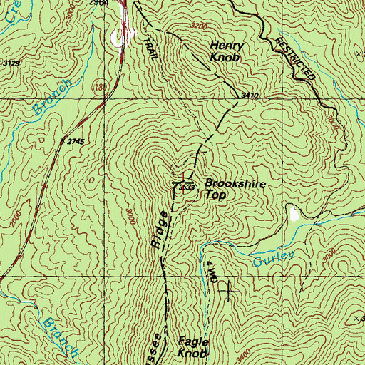 Topographic Map of Brookshire Top, GA