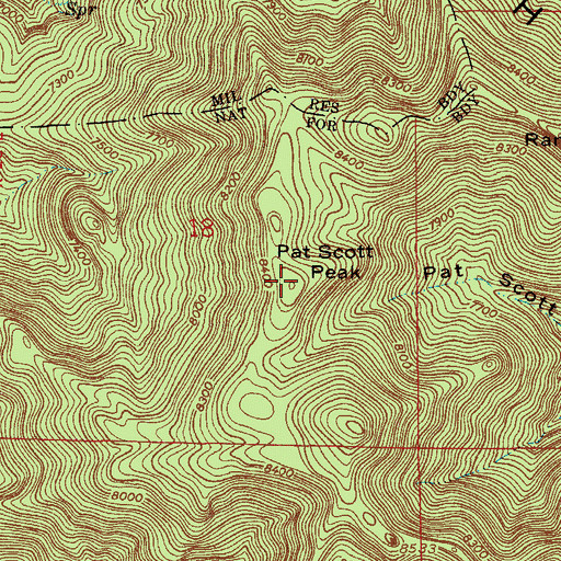 Topographic Map of Pat Scott Peak, AZ