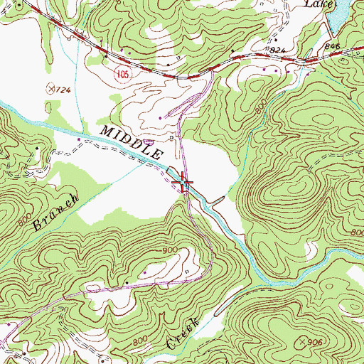 Topographic Map of Brown Bridge, GA