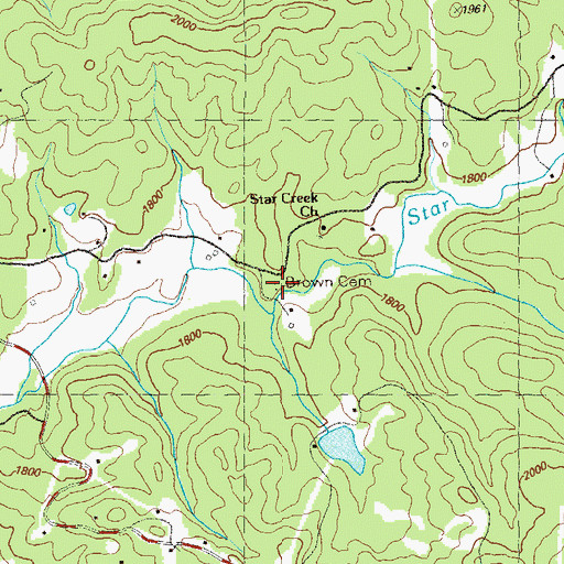 Topographic Map of Brown Cemetery, GA