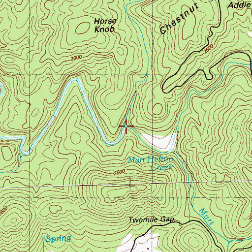 Topographic Map of Bryant Creek, GA