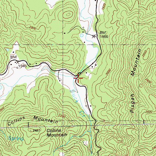 Topographic Map of Buck Creek, GA