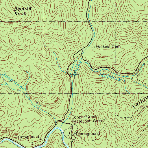 Topographic Map of Buckhorn Branch, GA