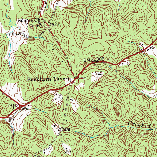 Topographic Map of Buckhorn Tavern, GA