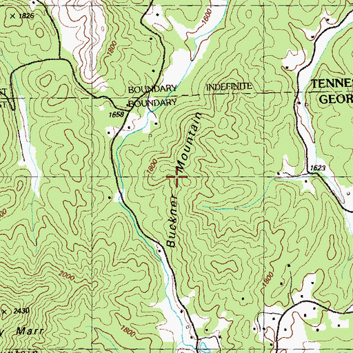 Topographic Map of Buckner Mountain, GA