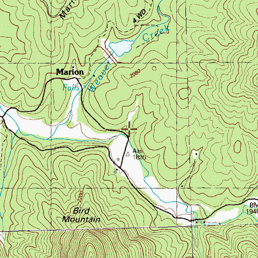 Topographic Map of Bucktown School (historical), GA