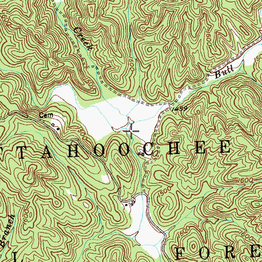Topographic Map of Bull Creek, GA