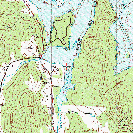 Topographic Map of Burch Branch, GA