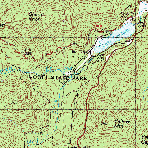 Topographic Map of Burnett Branch, GA