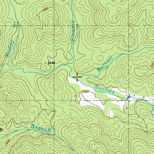 Topographic Map of Burnett Creek, GA