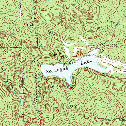 Topographic Map of Burnt Mountain Church, GA