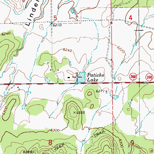 Topographic Map of Paticho Lake, AZ