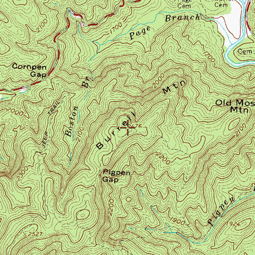 Topographic Map of Burrell Mountain, GA