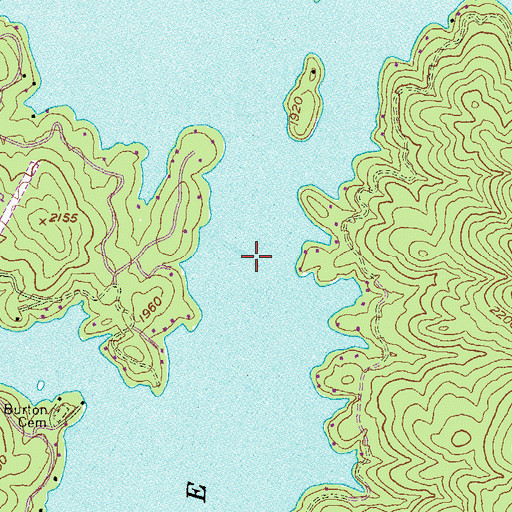 Topographic Map of Lake Burton, GA