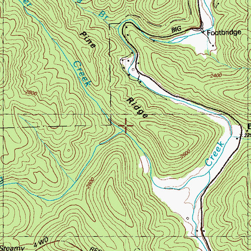Topographic Map of Butler Creek, GA