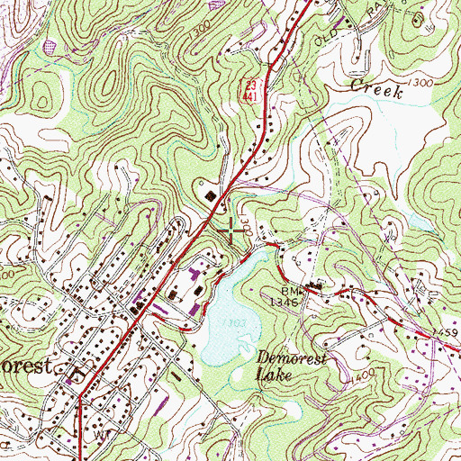 Topographic Map of Camp Creek, GA