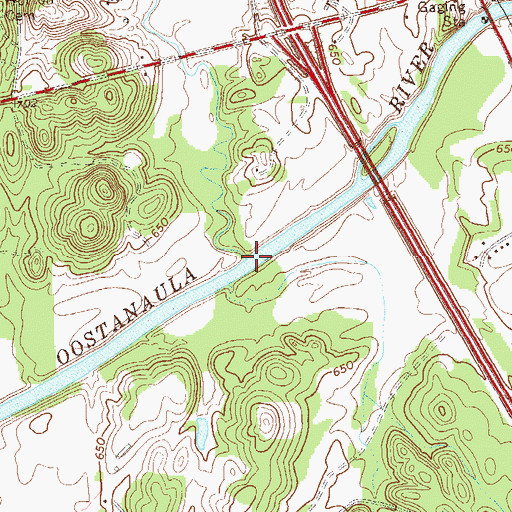 Topographic Map of Camp Creek, GA