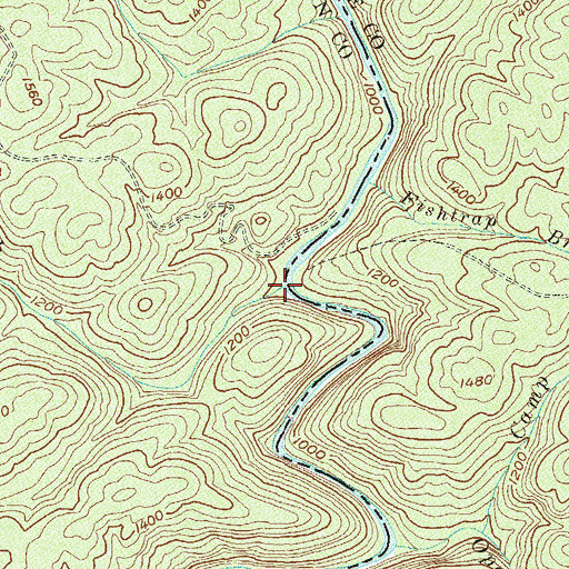 Topographic Map of Camp Creek, GA