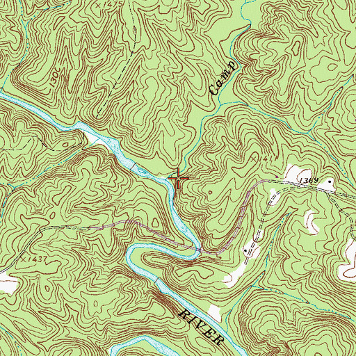 Topographic Map of Camp Creek, GA