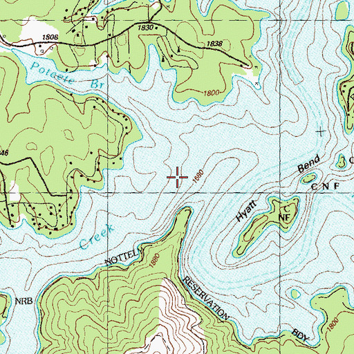 Topographic Map of Camp Creek, GA