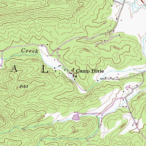 Topographic Map of Camp Dixie, GA