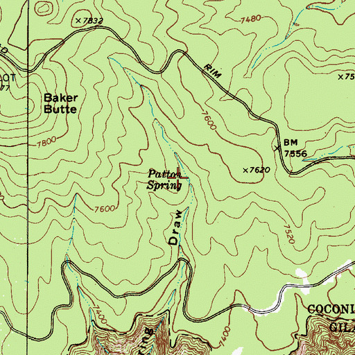 Topographic Map of Patton Spring, AZ