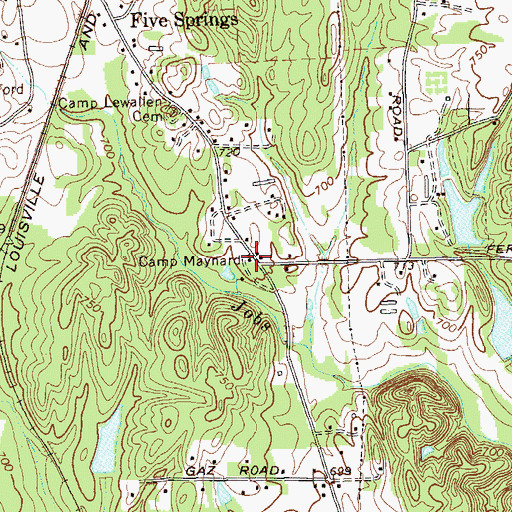 Topographic Map of Camp Maynard, GA
