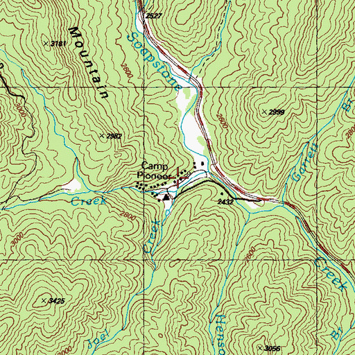 Topographic Map of Camp Pioneer, GA