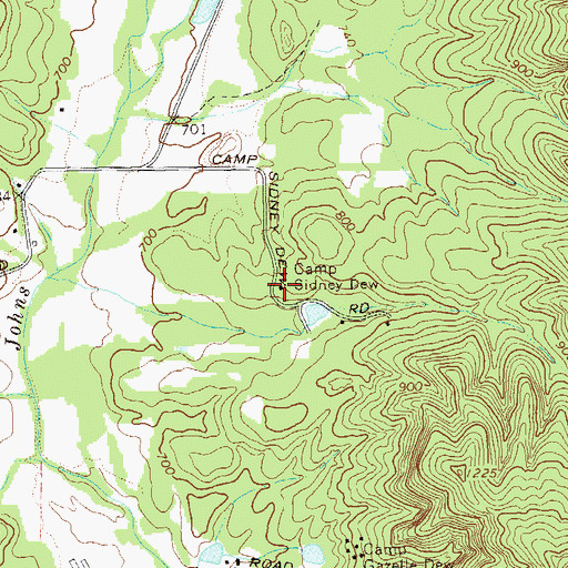 Topographic Map of Camp Sidney Dew, GA