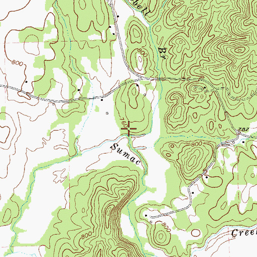 Topographic Map of Campbell Branch, GA
