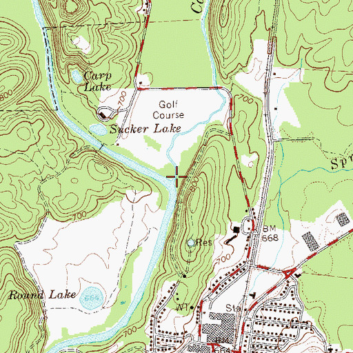 Topographic Map of Cane Creek, GA