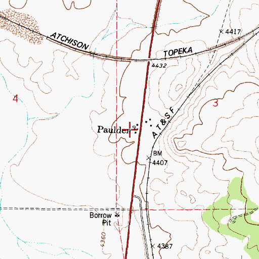 Topographic Map of Paulden, AZ