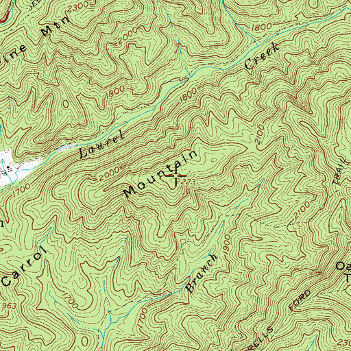 Topographic Map of Carrol Mountain, GA