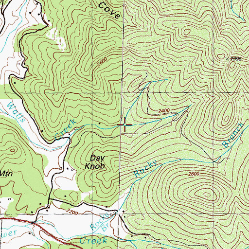 Topographic Map of Carter Branch, GA