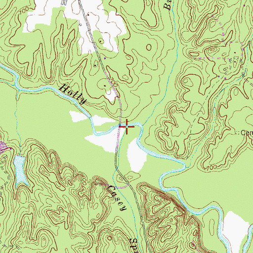 Topographic Map of Casey Springs Branch, GA
