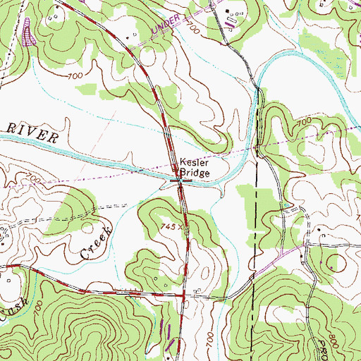 Topographic Map of Cash Creek, GA