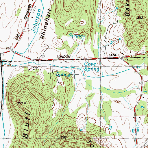 Topographic Map of Cave Spring, GA