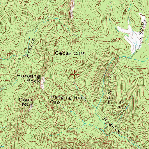 Topographic Map of Cedar Cliff, GA