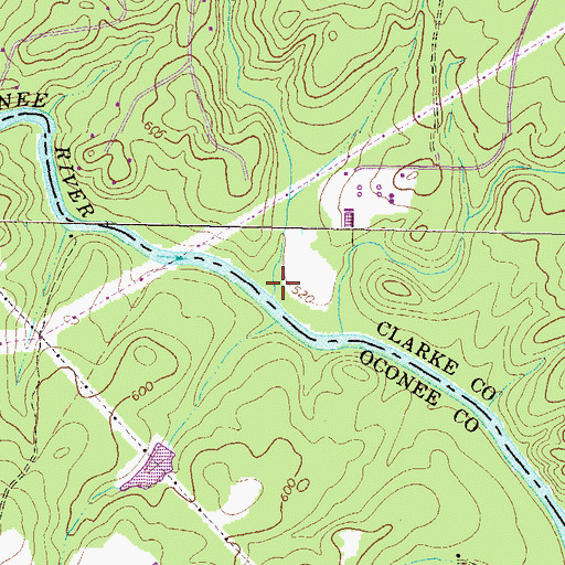 Topographic Map of Cedar Creek, GA