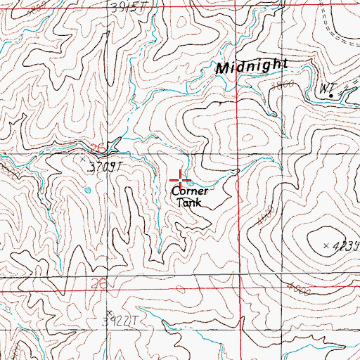 Topographic Map of Corner Tank, AZ