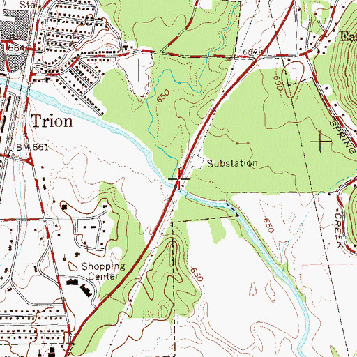 Topographic Map of Chappel Creek, GA