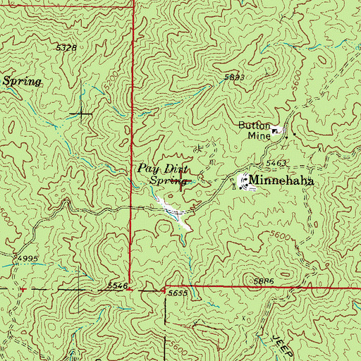 Topographic Map of Pay Dirt Spring, AZ