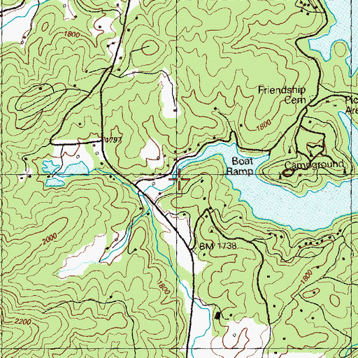 Topographic Map of Charlie Creek, GA