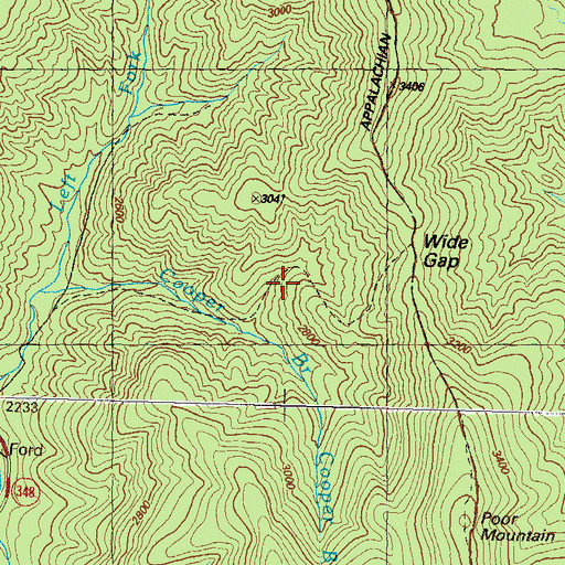 Topographic Map of Chattahoochee Trail, GA