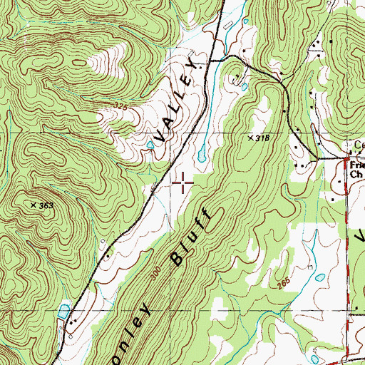 Topographic Map of Cherokee Valley, GA