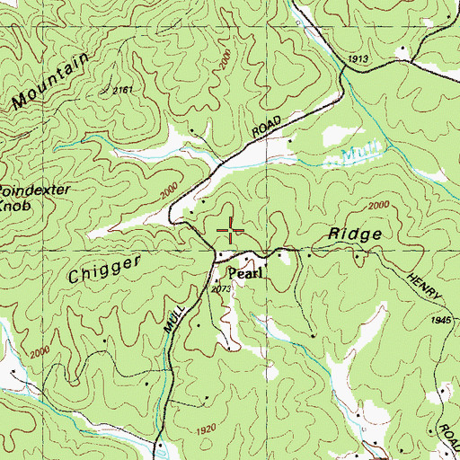 Topographic Map of Chigger Ridge, GA