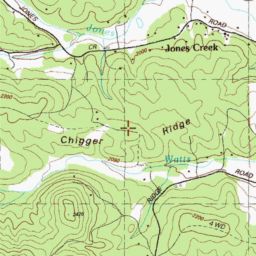Topographic Map of Chigger Ridge, GA
