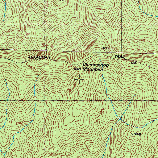 Topographic Map of Chimneytop Mountain, GA