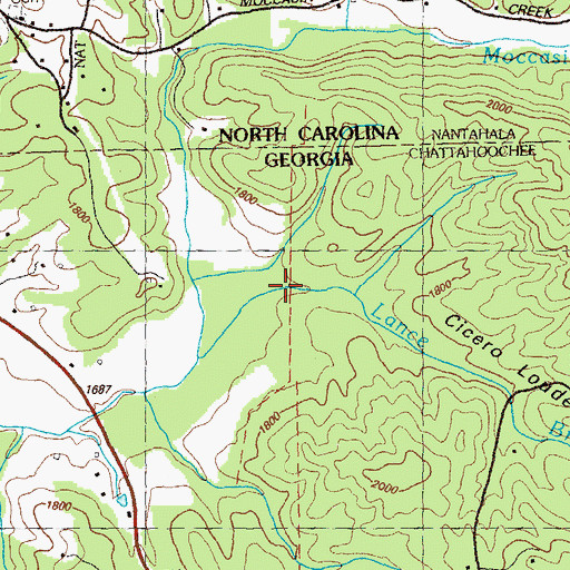Topographic Map of Cicero Loudermilk Cove, GA