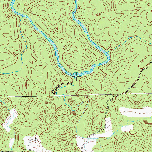 Topographic Map of Clear Creek, GA